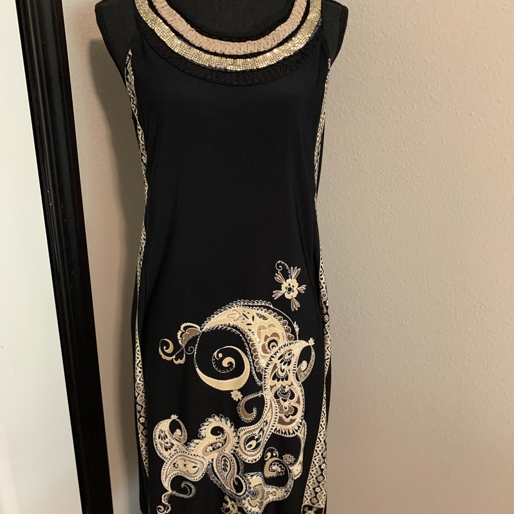 Black gold dress